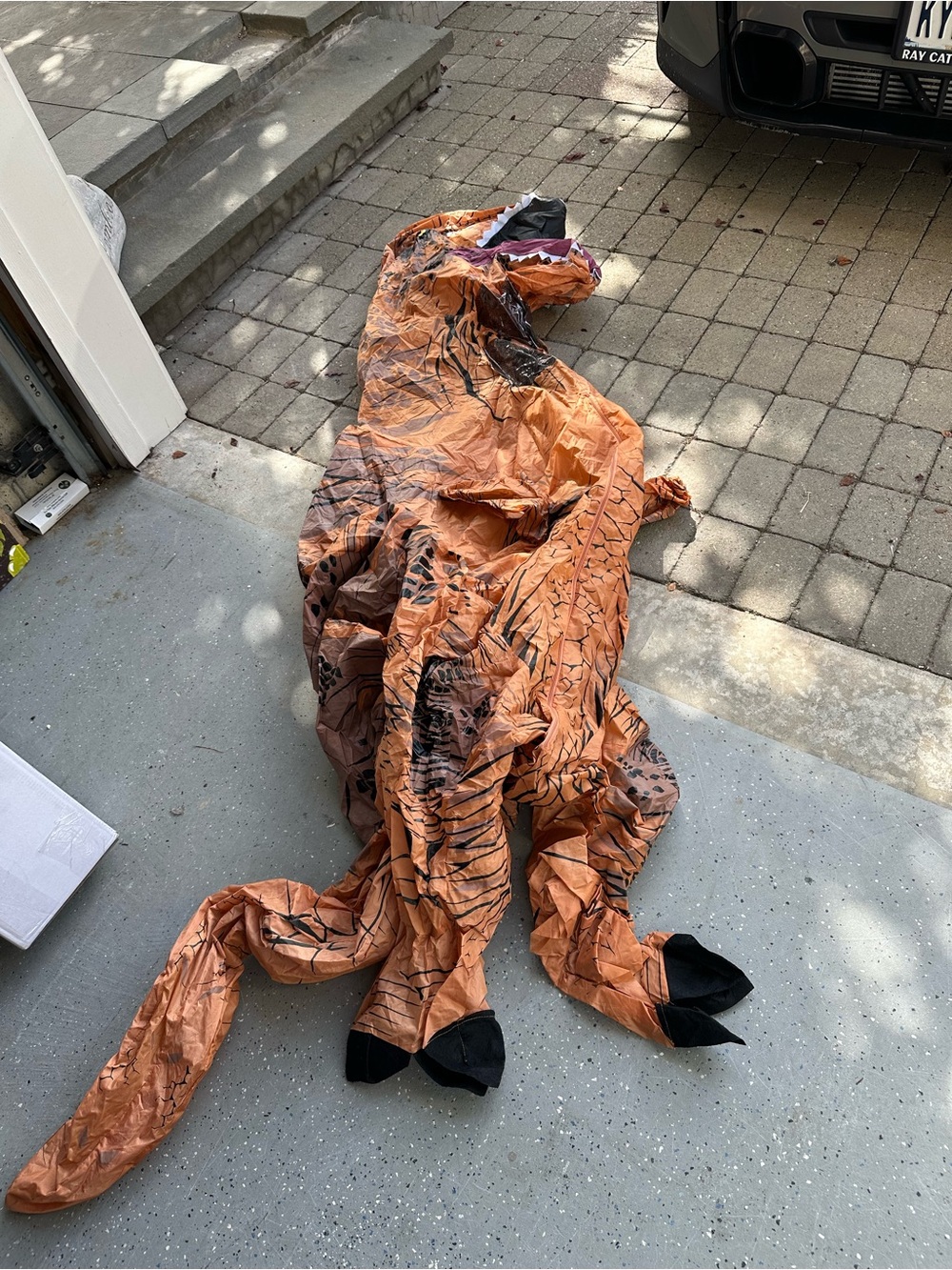 Jurassic Park Inflatable Orange T-Rex Reptile Costume - Pets Reptile